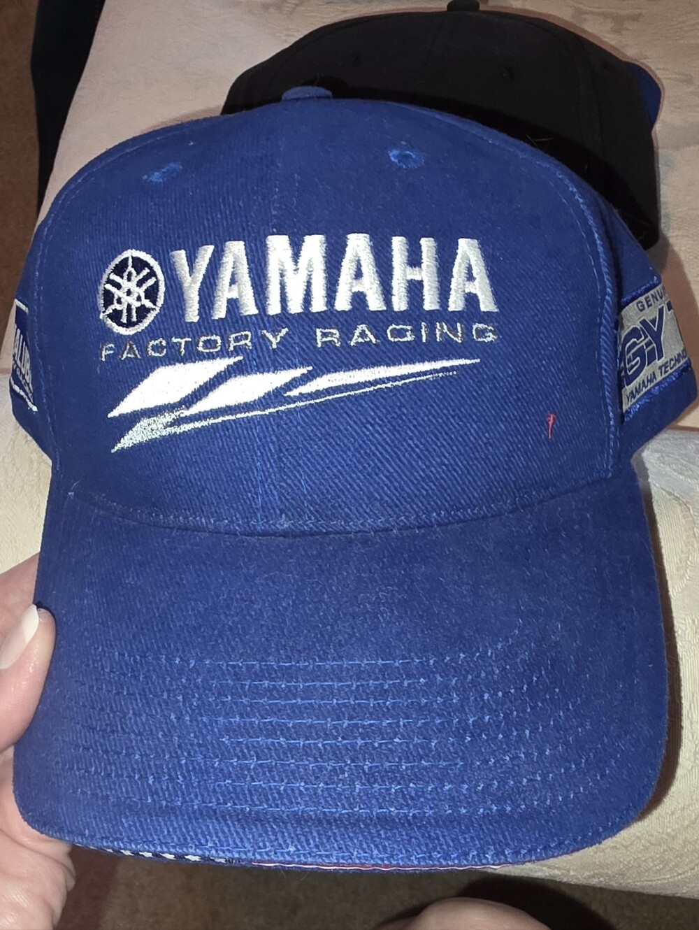 Yamaha YAMALUBE Blue Factory Racing Cap with White Embroidery Y2K NEW OLD STOCK